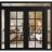 Front Exterior Prehung Metal-Plastic Double Doors Clear Glass / MANUX 8100 White Silk / Office Commercial and Residential Doors Entrance Patio Garage 96" x 96" Left-Hand Inswing Black Matte
