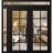 Front Exterior Prehung Metal-Plastic Double Doors Clear Glass / MANUX 8100 White Silk / Office Commercial and Residential Doors Entrance Patio Garage 88" x 96" Right-Hand Inswing Black Matte