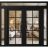 Front Exterior Prehung Metal-Plastic Double Doors Clear Glass / MANUX 8100 White Silk / Office Commercial and Residential Doors Entrance Patio Garage 100" x 94" Right-Hand Inswing Black Matte