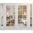 Front Exterior Prehung Metal-Plastic Double Doors Clear Glass / MANUX 8100 White Silk / Office Commercial and Residential Doors Entrance Patio Garage 96" x 80" Left-Hand Inswing White