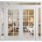 Front Exterior Prehung Metal-Plastic Double Doors Clear Glass / MANUX 8100 White Silk / Office Commercial and Residential Doors Entrance Patio Garage 96" x 96" Left-Hand Inswing White