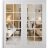 Front Exterior Prehung Metal-Plastic Double Doors Clear Glass / MANUX 8100 Matte Black / Office Commercial and Residential Doors Entrance Patio Garage 72" x 80" Right-Hand Inswing White