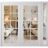 Front Exterior Prehung Metal-Plastic Double Doors Clear Glass / MANUX 8100 Matte Black / Office Commercial and Residential Doors Entrance Patio Garage 86" x 80" Right-Hand Inswing White