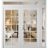 Front Exterior Prehung Metal-Plastic Double Doors Clear Glass / MANUX 8100 White Silk / Office Commercial and Residential Doors Entrance Patio Garage 88" x 96" Right-Hand Inswing White