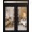 Front Exterior Prehung Metal-Plastic Double Doors Frosted Glass / MANUX 8102 White Silk / Office Commercial and Residential Doors Entrance Patio Garage 72" x 96" Left-Hand Inswing Black Matte
