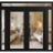 Front Exterior Prehung Metal-Plastic Double Doors Frosted Glass / MANUX 8102 Matte Black / Office Commercial and Residential Doors Entrance Patio Garage 100" x 94" Left-Hand Inswing Black Matte