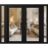 Front Exterior Prehung Metal-Plastic Double Doors Frosted Glass / MANUX 8102 White Silk / Office Commercial and Residential Doors Entrance Patio Garage 96" x 80" Right-Hand Inswing Black Matte