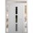 Front Exterior Prehung Metal-Plastic Door Frosted Glass / MANUX 8112 White Silk / Office Commercial and Residential Doors Entrance Patio Garage 60 x 92 (14+32+14" x 80+12") Left-hand Inswing White