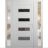 Front Exterior Prehung Metal-Plastic Door | Manux 8113 Matte Black | 2 Side Sidelite Transoms | Office Commercial and Residential Doors Entrance Patio Garage 56" x 80" (W12+32+12" x H80") Left hand Inswing White