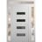 Front Exterior Prehung Metal-Plastic Door | Manux 8113 Walnut | 2 Side and Top Sidelite Transom | Office Commercial and Residential Doors Entrance Patio Garage 60" x 94" (W12+36+12" x H80+14") Left hand Inswing White