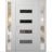 Front Exterior Prehung Metal-Plastic Door | Manux 8113 Antracite Grey | 2 Side Sidelite Transoms | Office Commercial and Residential Doors Entrance Patio Garage 68" x 80" (W16+36+16" x H80") Right hand Inswing White