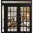 Front Exterior Prehung Metal-Plastic Double Doors Clear Glass / MANUX 8151 White Silk / Office Commercial and Residential Doors Entrance Patio Garage 88" x 96" Left-Hand Inswing Black Matte