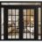 Front Exterior Prehung Metal-Plastic Double Doors Clear Glass / MANUX 8151 White Silk / Office Commercial and Residential Doors Entrance Patio Garage 100" x 94" Left-Hand Inswing Black Matte