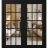 Front Exterior Prehung Metal-Plastic Double Doors Clear Glass / MANUX 8151 White Silk / Office Commercial and Residential Doors Entrance Patio Garage 72" x 80" Right-Hand Inswing Black Matte