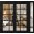 Front Exterior Prehung Metal-Plastic Double Doors Clear Glass / MANUX 8151 Matte Black / Office Commercial and Residential Doors Entrance Patio Garage 86" x 80" Right-Hand Inswing Black Matte
