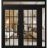 Front Exterior Prehung Metal-Plastic Double Doors Clear Glass / MANUX 8151 White Silk / Office Commercial and Residential Doors Entrance Patio Garage 86" x 92" Right-Hand Inswing Black Matte