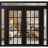 Front Exterior Prehung Metal-Plastic Double Doors Clear Glass / MANUX 8151 Matte Black / Office Commercial and Residential Doors Entrance Patio Garage 100" x 94" Right-Hand Inswing Black Matte