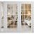 Front Exterior Prehung Metal-Plastic Double Doors Clear Glass / MANUX 8151 White Silk / Office Commercial and Residential Doors Entrance Patio Garage 86" x 80" Left-Hand Inswing White