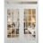 Front Exterior Prehung Metal-Plastic Double Doors Clear Glass / MANUX 8151 Matte Black / Office Commercial and Residential Doors Entrance Patio Garage 72" x 94" Left-Hand Inswing White
