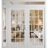 Front Exterior Prehung Metal-Plastic Double Doors Clear Glass / MANUX 8151 White Silk / Office Commercial and Residential Doors Entrance Patio Garage 88" x 96" Left-Hand Inswing White