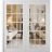 Front Exterior Prehung Metal-Plastic Double Doors Clear Glass / MANUX 8151 White Silk / Office Commercial and Residential Doors Entrance Patio Garage 72" x 80" Right-Hand Inswing White