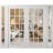 Front Exterior Prehung Metal-Plastic Double Doors Clear Glass / MANUX 8151 Matte Black / Office Commercial and Residential Doors Entrance Patio Garage 96" x 80" Right-Hand Inswing White