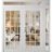 Front Exterior Prehung Metal-Plastic Double Doors Clear Glass / MANUX 8151 White Silk / Office Commercial and Residential Doors Entrance Patio Garage 86" x 92" Right-Hand Inswing White