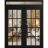 Front Exterior Prehung Metal-Plastic Double Doors Clear Glass / MANUX 8355 White Silk / Office Commercial and Residential Doors Entrance Patio Garage 72" x 92" Left-Hand Inswing Black Matte