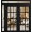 Front Exterior Prehung Metal-Plastic Double Doors Clear Glass / MANUX 8355 White Silk / Office Commercial and Residential Doors Entrance Patio Garage 86" x 94" Left-Hand Inswing Black Matte