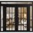 Front Exterior Prehung Metal-Plastic Double Doors Clear Glass / MANUX 8355 Matte Black / Office Commercial and Residential Doors Entrance Patio Garage 96" x 96" Left-Hand Inswing Black Matte
