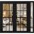 Front Exterior Prehung Metal-Plastic Double Doors Clear Glass / MANUX 8355 White Silk / Office Commercial and Residential Doors Entrance Patio Garage 88" x 80" Right-Hand Inswing Black Matte
