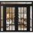 Front Exterior Prehung Metal-Plastic Double Doors Clear Glass / MANUX 8355 Matte Black / Office Commercial and Residential Doors Entrance Patio Garage 100" x 94" Right-Hand Inswing Black Matte