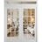Front Exterior Prehung Metal-Plastic Double Doors Clear Glass / MANUX 8355 White Silk / Office Commercial and Residential Doors Entrance Patio Garage 72" x 92" Left-Hand Inswing White