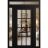 Front Exterior Prehung Metal-Plastic Door Clear Glass / MANUX 8355 White Silk / Office Commercial and Residential Doors Entrance Patio Garage 64" x 94" Left-Hand Inswing Black Matte