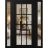 Front Exterior Prehung Metal-Plastic Door Clear Glass / MANUX 8355 White Silk / Office Commercial and Residential Doors Entrance Patio Garage 60" x 80" Right-Hand Inswing Black Matte