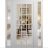 Front Exterior Prehung Metal-Plastic Door Clear Glass / MANUX 8355 White Silk / Office Commercial and Residential Doors Entrance Patio Garage 60" x 80" Left-Hand Inswing White