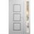 Front Exterior Prehung Metal-Plastic Door | Manux 8661 Walnut | Side Sidelite Transom | Office Commercial and Residential Doors Entrance Patio Garage 48" x 80" (W36+12" x H80") Left hand Inswing White
