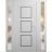 Front Exterior Prehung Metal-Plastic Door | Manux 8661 White Silk | 2 Side Sidelite Transoms | Office Commercial and Residential Doors Entrance Patio Garage 60" x 80" (W12+36+12" x H80") Left hand Inswing White