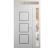 Front Exterior Prehung Metal-Plastic Door | Manux 8661 White Silk | Side and Top Sidelite Transom | Office Commercial and Residential Doors Entrance Patio Garage 48" x 94" (W36+12" x H80+14") Left hand Inswing White