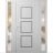 Front Exterior Prehung Metal-Plastic Door | Manux 8661 Antracite Grey | 2 Side Sidelite Transoms | Office Commercial and Residential Doors Entrance Patio Garage 60" x 80" (W12+36+12" x H80") Right hand Inswing White