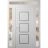 Front Exterior Prehung Metal-Plastic Door | Manux 8661 White Silk | 2 Side and Top Sidelite Transom | Office Commercial and Residential Doors Entrance Patio Garage 68" x 94" (W16+36+16" x H80+14") Right hand Inswing White