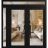 Front Exterior Prehung Metal-Plastic Double Doors Clear Glass / MANUX 8666 White Silk / Office Commercial and Residential Doors Entrance Patio Garage 84" x 92" Left-Hand Inswing Black Matte