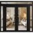 Front Exterior Prehung Metal-Plastic Double Doors Clear Glass / MANUX 8666 Matte Black / Office Commercial and Residential Doors Entrance Patio Garage 104" x 94" Left-Hand Inswing Black Matte