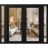 Front Exterior Prehung Metal-Plastic Double Doors Clear Glass / MANUX 8666 White Silk / Office Commercial and Residential Doors Entrance Patio Garage 100" x 80" Right-Hand Inswing Black Matte