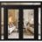 Front Exterior Prehung Metal-Plastic Double Doors Clear Glass / MANUX 8666 White Silk / Office Commercial and Residential Doors Entrance Patio Garage 100" x 94" Right-Hand Inswing Black Matte