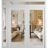 Front Exterior Prehung Metal-Plastic Double Doors Clear Glass / MANUX 8666 White Silk / Office Commercial and Residential Doors Entrance Patio Garage 84" x 92" Left-Hand Inswing White