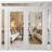 Front Exterior Prehung Metal-Plastic Double Doors Clear Glass / MANUX 8666 White Silk / Office Commercial and Residential Doors Entrance Patio Garage 100" x 94" Right-Hand Inswing White