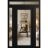 Front Exterior Prehung Metal-Plastic Door Clear Glass / MANUX 8666 White Silk / Office Commercial and Residential Doors Entrance Patio Garage 58 x 94 (14+30+14" x 80+14")Left-hand Inswing Black Matte