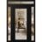 Front Exterior Prehung Metal-Plastic Door Clear Glass / MANUX 8666 Matte Black / Office Commercial and Residential Doors Entrance Patio Garage 54 x 96 (12+30+12" x 80+16")Right-hand Inswing Black Matte