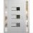 Front Exterior Prehung Metal-Plastic Door | Manux 8933 Antracite Grey | 2 Side Sidelite Transoms | Office Commercial and Residential Doors Entrance Patio Garage 54" x 80" (W12+30+12" x H80") Left hand Inswing White